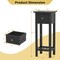 2 Tier Slim Rectangular Bedside Table Nightstand with Open Shelf and Small Drawer